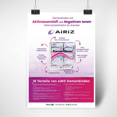 Airiz Damenbinden- Flyer DIN A3 (29,7 cm x 42,0 cm), einseitig bedruckt - gewofit