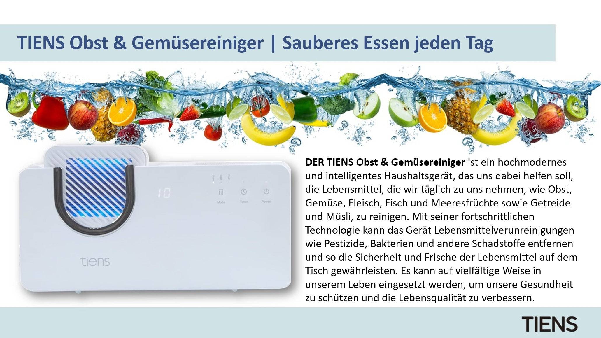 TIENS Obst Gemüse Fleisch Fisch Meeresfrüchte Getreide Müsli Reiniger TQ-D43 - gewofit