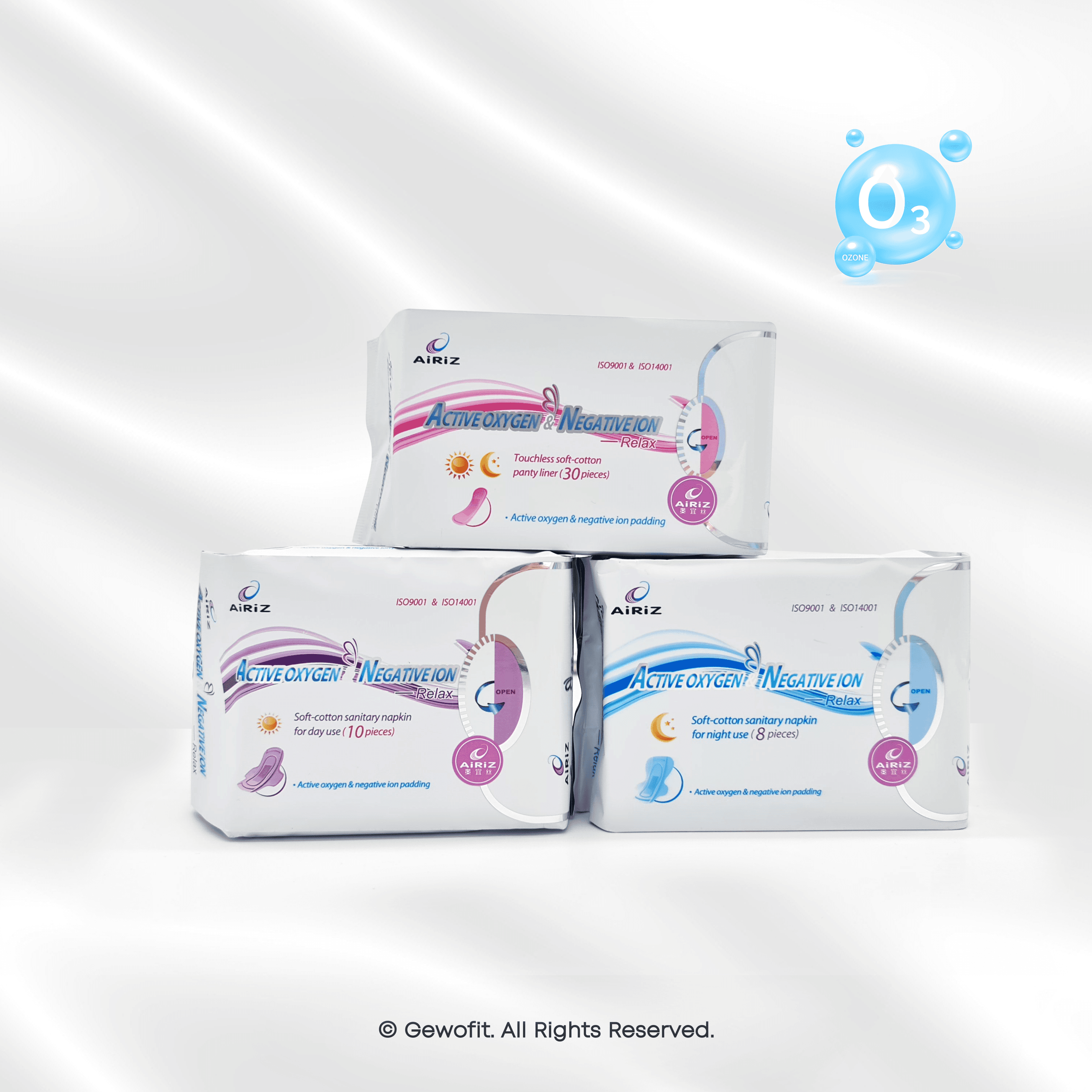 AiriZ Damenbinden Vorteilsset mit Aktivsauerstoff und negativen Ionen - gewofit