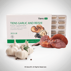 a box of ten's garlic and reish next to garlic bulbs