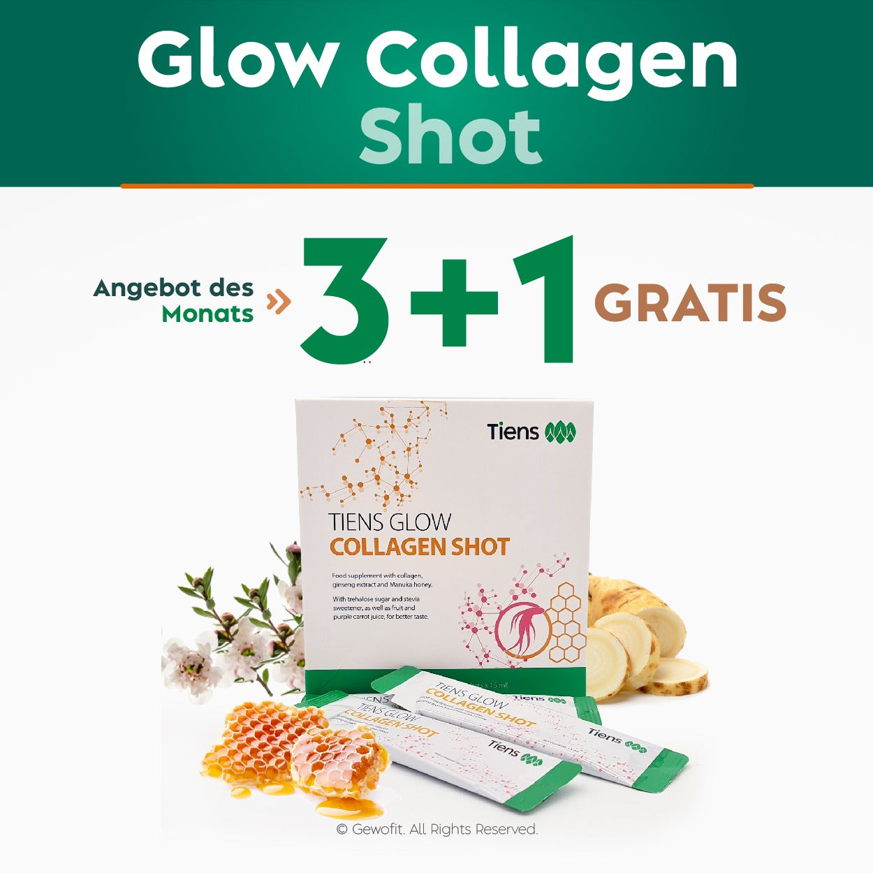 Tiens GLOW - Collagen Shot 3+1